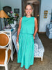 Sayulita Shores Midi Skirt-Green