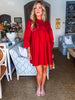 Soft Vibes Crochet Lace Dress-Burgundy