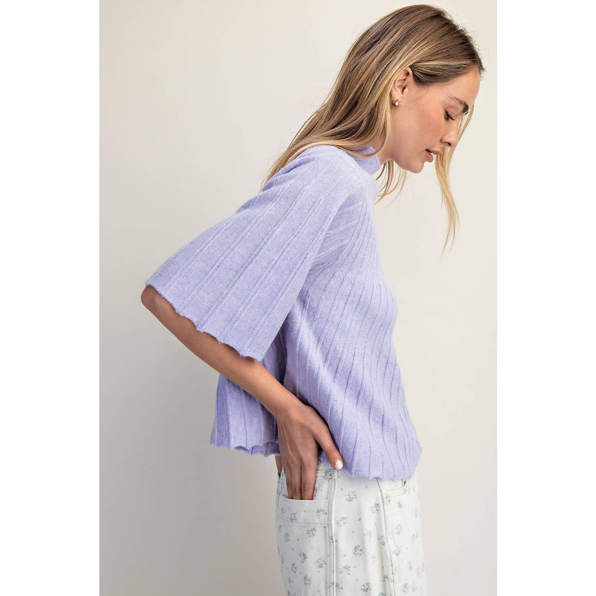 The Classic Swing Sweater-Lavender