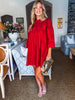 Soft Vibes Crochet Lace Dress-Burgundy