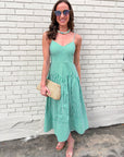 Marina Muse Midi Dress-Green