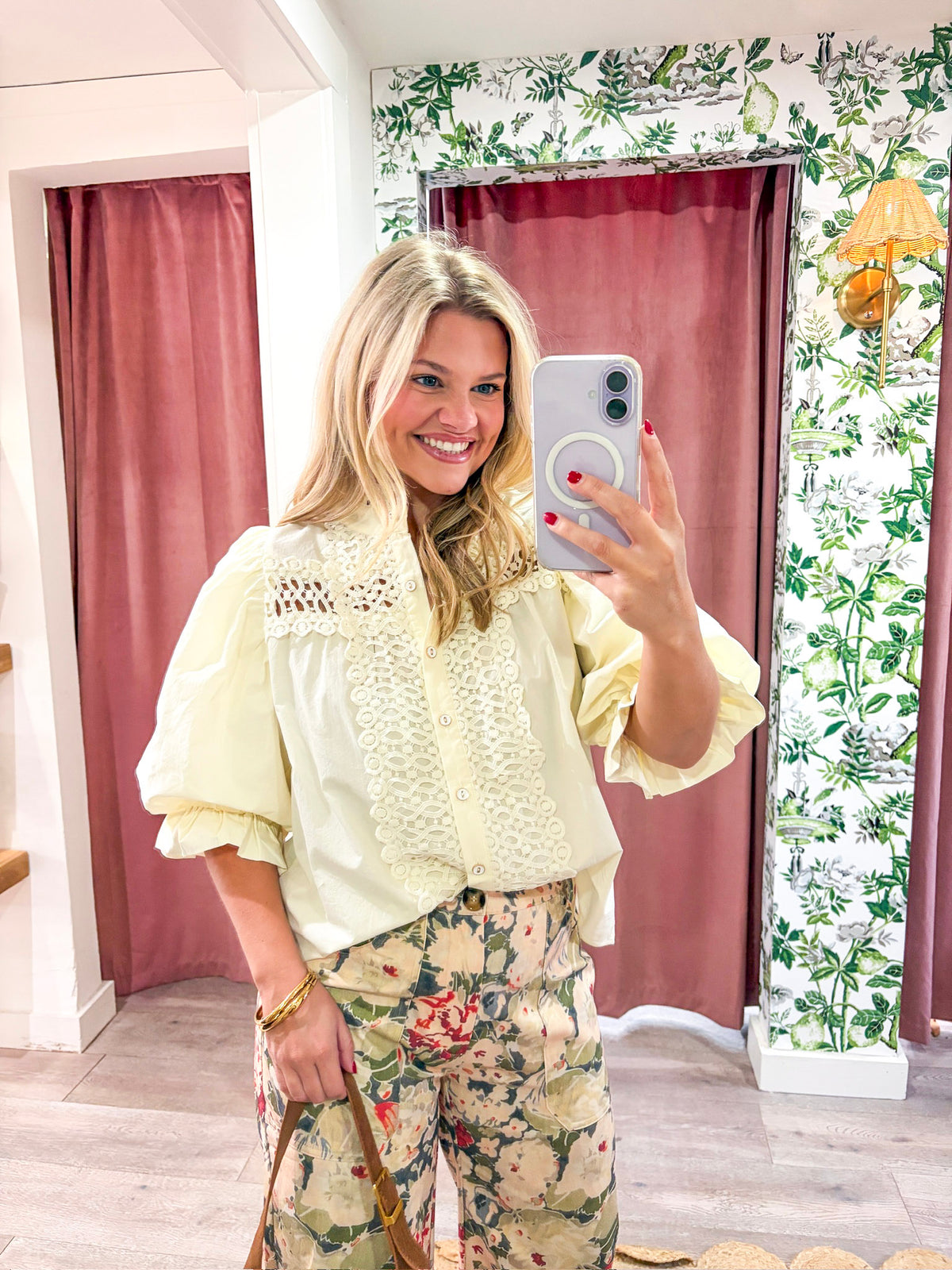 Rosemere Button Down Top-Cream
