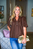 Sweet Harmony Eyelet Top-Brown