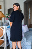 Dynamic Details Jacquard Mini Dress-Black