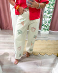 Veggie Embroidered Barrel Jeans