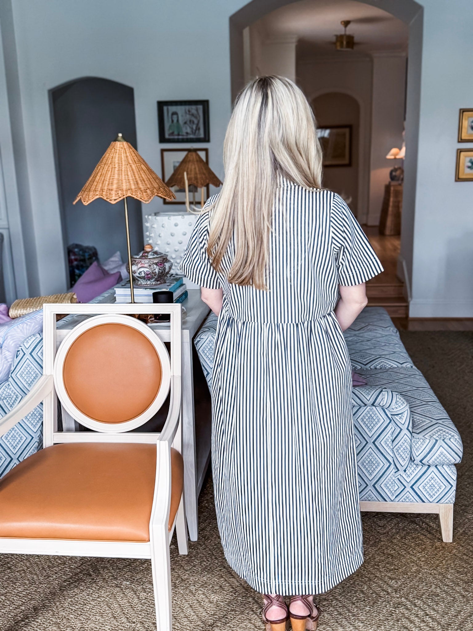 Final Touch Striped Midi Dress