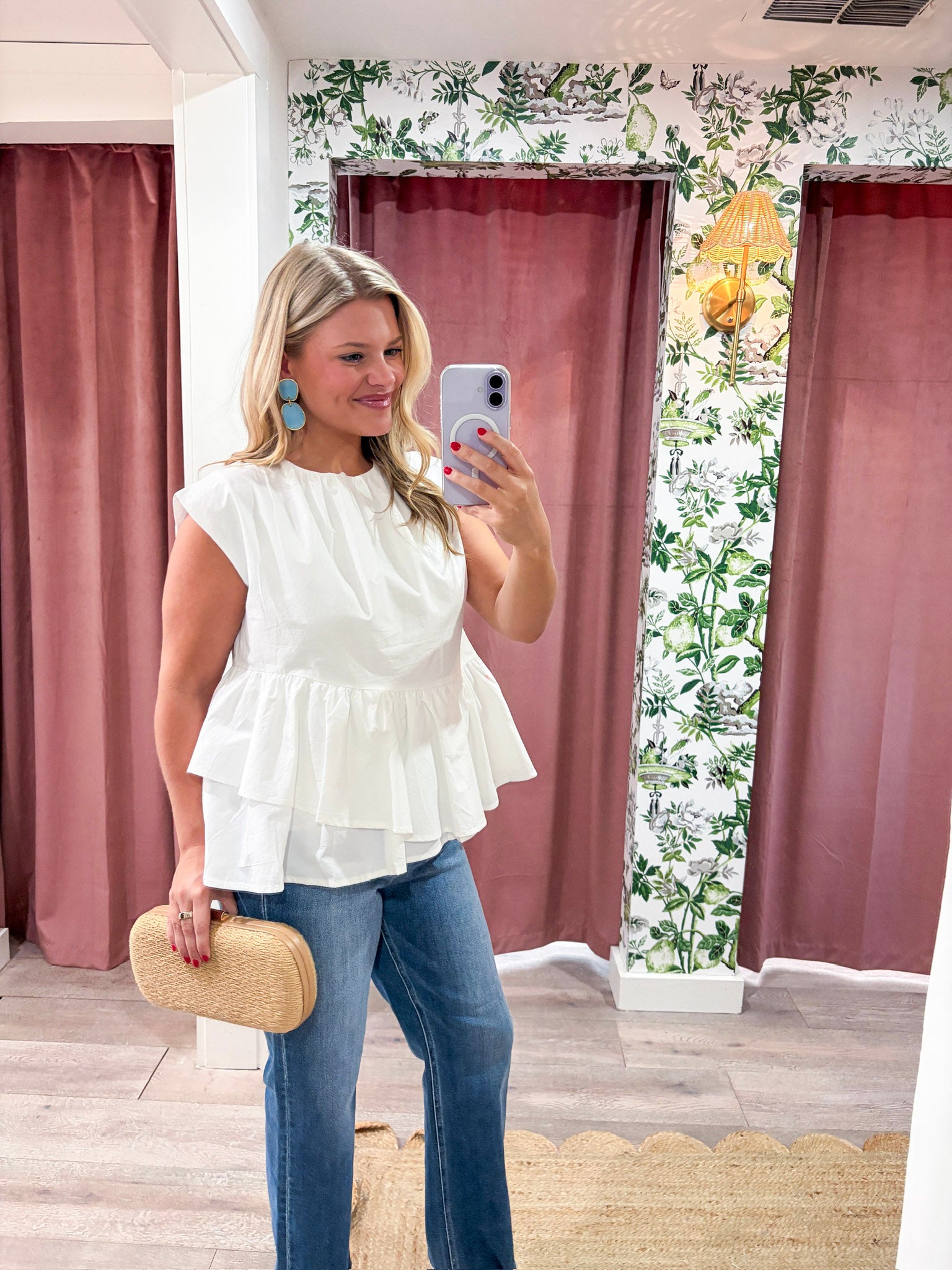 Sunday Melody Peplum Top-Off White
