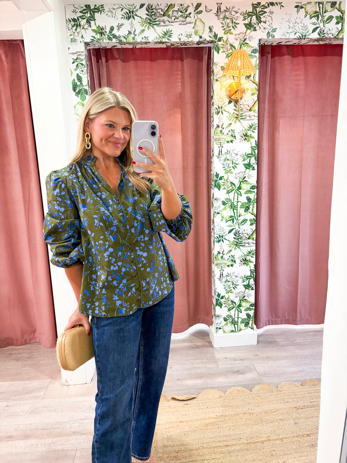 Floral Nellian Ruffle Top