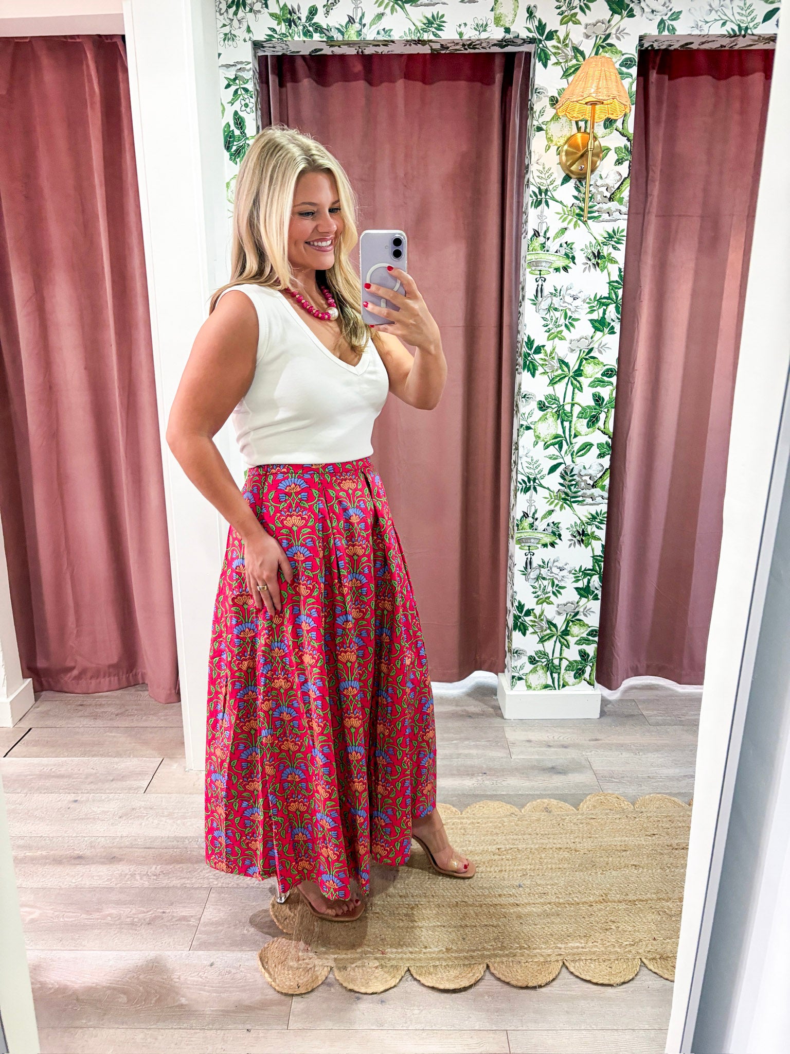 Gardenia Glow Midi Skirt