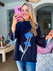 Bluebell Walks Mock Neck Sweater