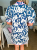 Tropical Villa Mini Dress-Slate Blue