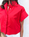 Timeless Touch Collar Top-Red