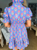 Strolling Through Floral Dress-Periwinkle