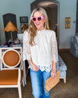 Baby's Breath Floral Eyelet Top