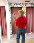 Oxford Knit Jacket-Red