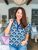 Hopeful Dreamer Floral Top-Navy