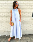 Julia Pinstripe Maxi Dress