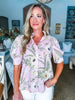 Vineyard Plans Floral Top- Pink