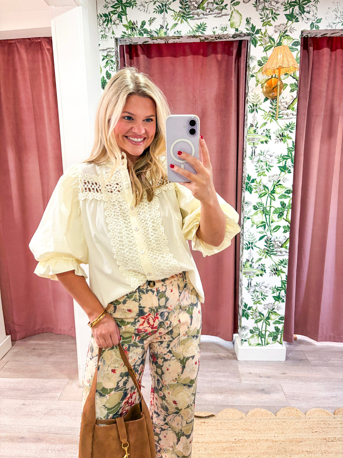 Rosemere Button Down Top-Cream