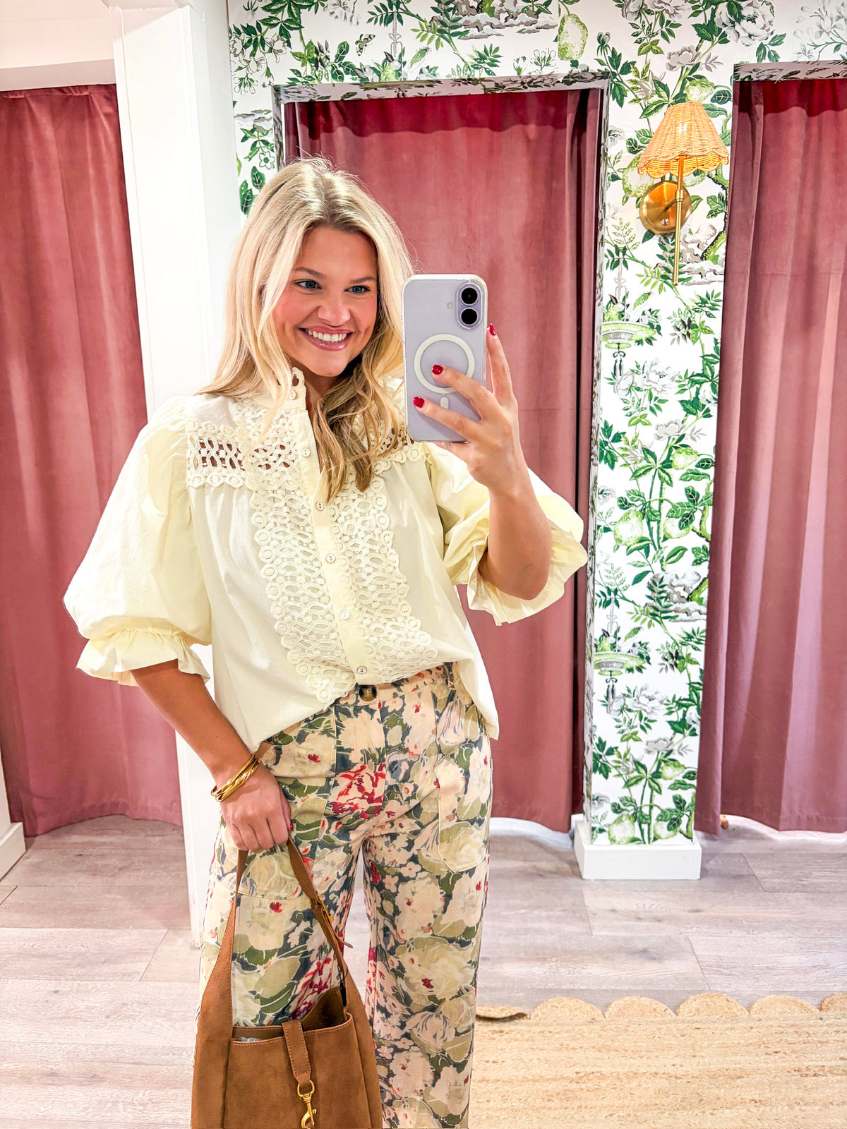 Rosemere Button Down Top-Cream