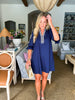 Latte Love Mini Dress-Navy