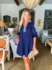 Latte Love Mini Dress-Navy