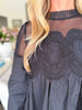 Soft Vibes Crochet Lace Dress-Black