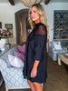 Soft Vibes Crochet Lace Dress-Black