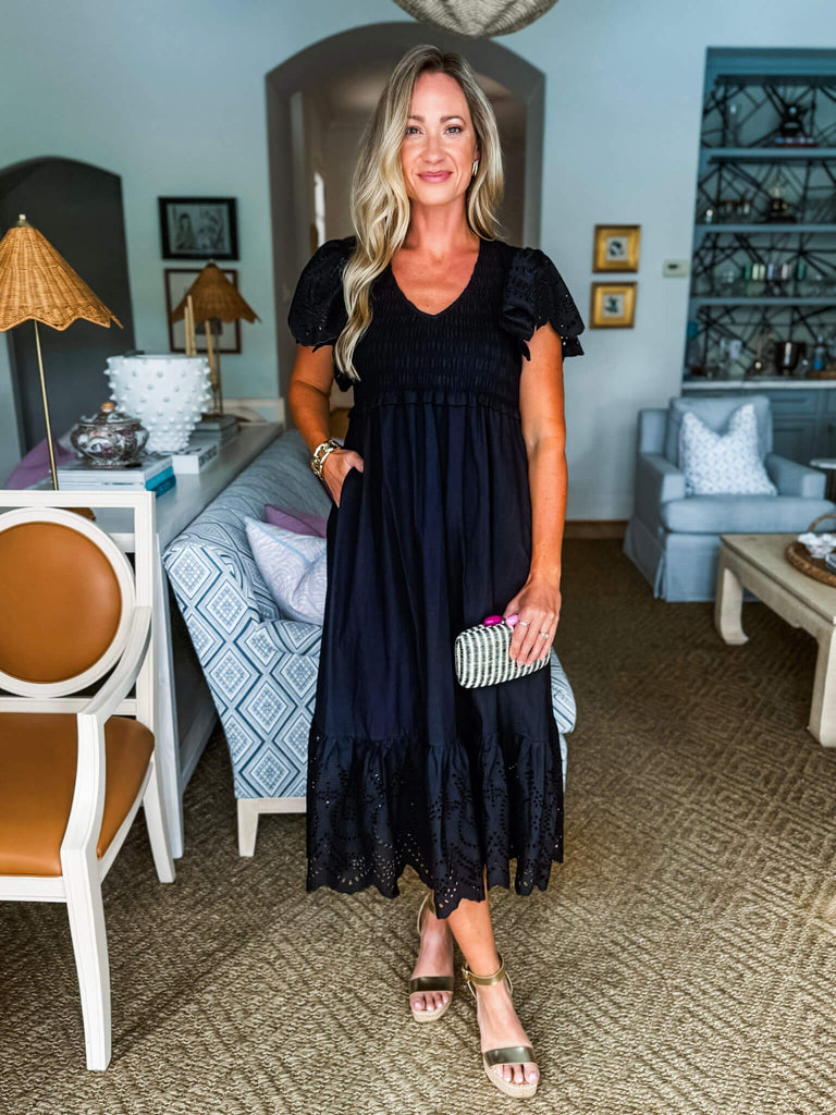 Vintage Love Smocked Midi Dress