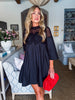Soft Vibes Crochet Lace Dress-Black