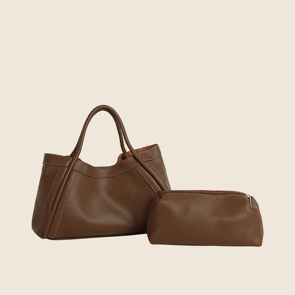 2-In-1 Satchel Hand Bag-Chocolate