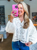 Bay Breeze Denim Top-Off White