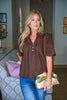 Sweet Harmony Eyelet Top-Brown