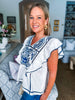 Greek Isle Embroidered Top