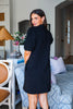 Dynamic Details Jacquard Mini Dress-Black