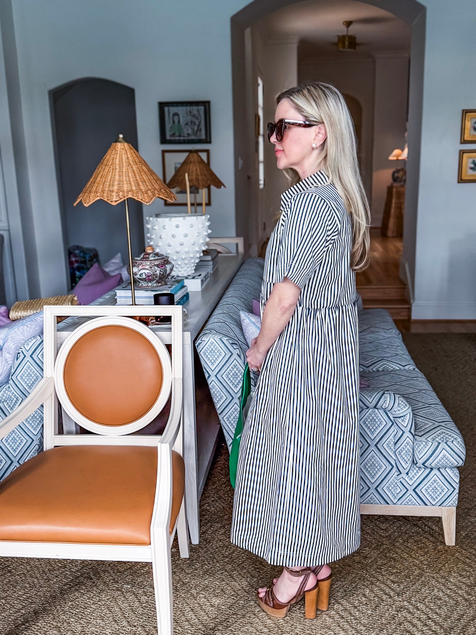 Final Touch Striped Midi Dress