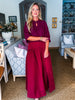 Fit & Flare Maxi Skirt-Wine