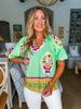 Resort Life Floral Top-Green Apple