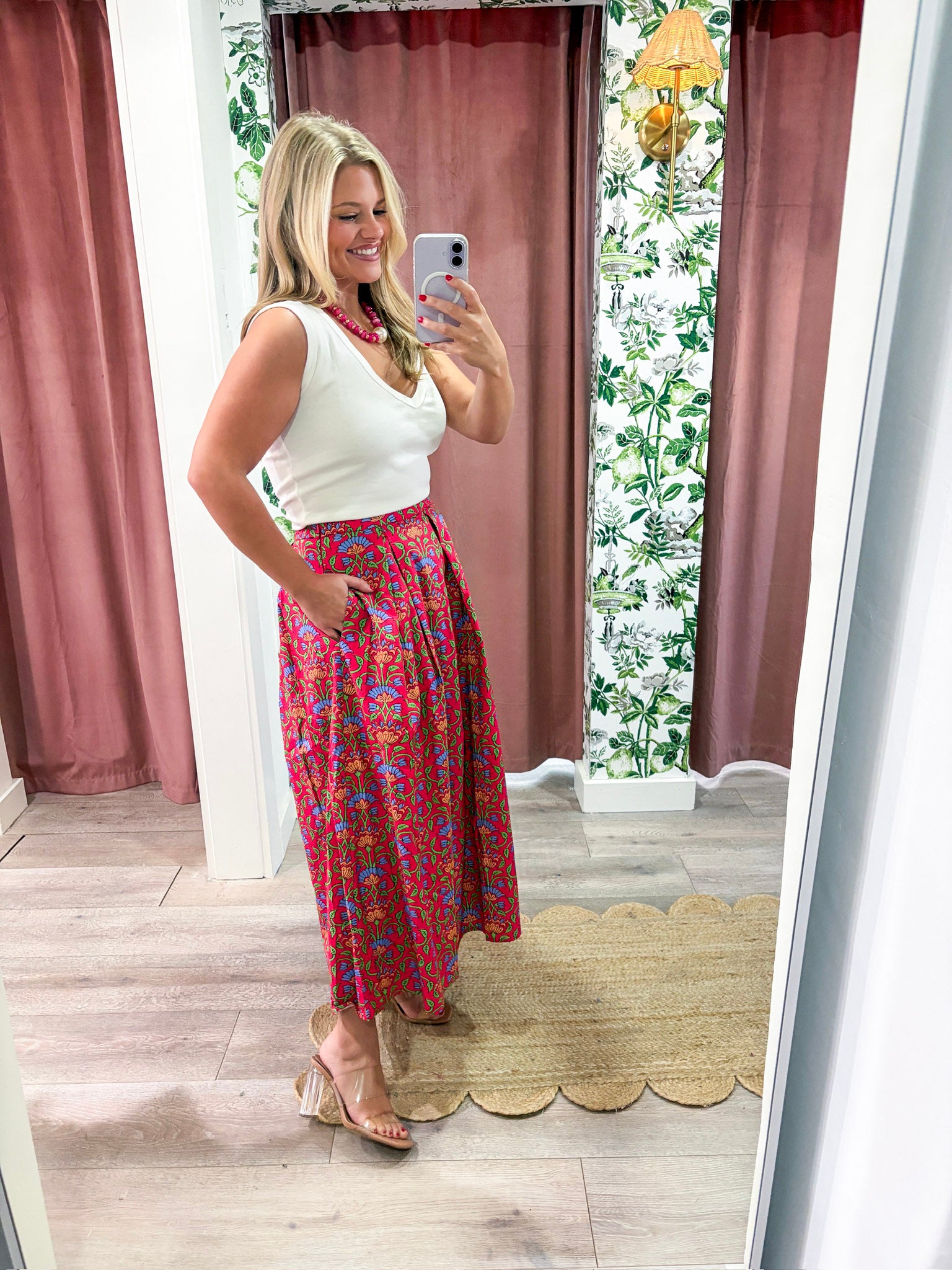 Gardenia Glow Midi Skirt
