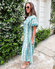 Sunkissed Glow Midi Dress- Dusty Mint/Cream