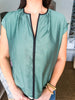 Fashion Flair Detailed Top- Teal