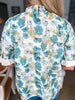 Carefree Charm Floral Top-Light Teal