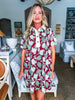 Blossom Floral Bliss Mini Dress-Burgundy
