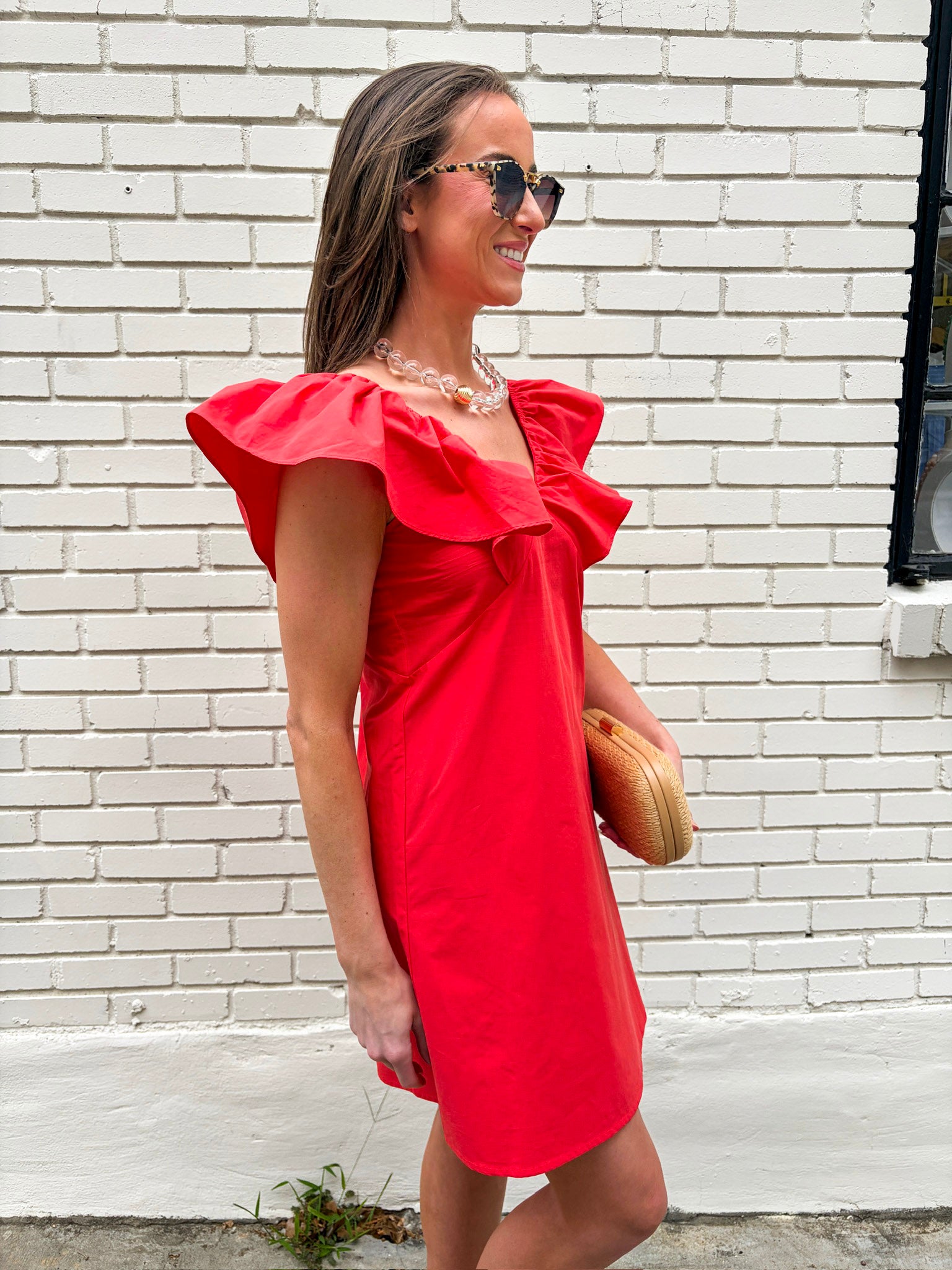Flirt Alert Mini Dress- Red