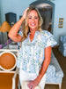 Fresh Blooms Floral Top-Blue