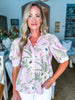 Vineyard Plans Floral Top- Pink