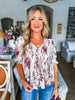 Misty Love Floral Pintuck Top