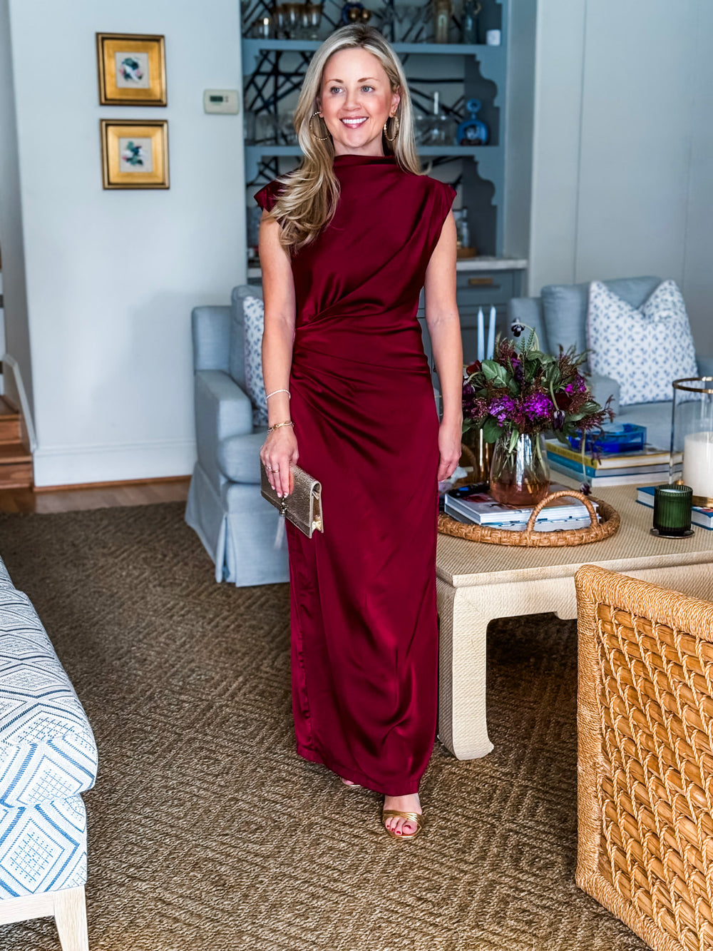 Turning Heads Maxi Dress- Wine