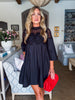 Soft Vibes Crochet Lace Dress-Black