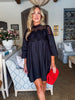 Soft Vibes Crochet Lace Dress-Black